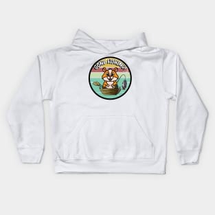 Cute hamster has gone fishing Kids Hoodie